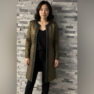 Kasper Gold and Black Textured Coat size 8